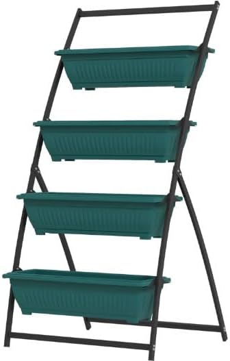 Plant Stand Grow Container4 Tier Vertical Raised Garden Planter with 4 Boxesfor Vegetable Flowers KU268