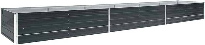 vidaXL Garden Raised Bed - Galvanized Steel 189x31.5 Rectangular Planter Pot for Outdoor Garden Patio Deck - Anthracite