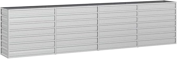 Large Garden Raised Bed Silver Galvanized Steel Planter Box 126x15.7x30.3 inch Outdoor Rectangular Raised Beds for Gardening Vegetables Flowers