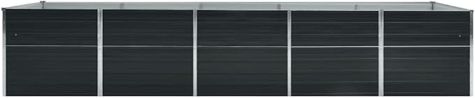 SKM Garden Raised Bed Galvanised Steel 400x80x77 cm Anthracite (Weight-22KG)