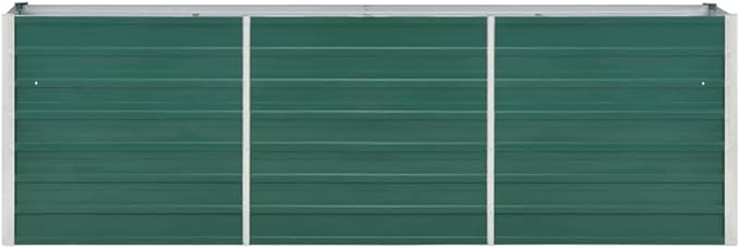 Outdoor Garden Raised Bed Galvanized Steel Metal Outdoor Garden Raised Planter Box for Flowers Vegetables Fruits Herbs Green 94.5x15.7x30.3