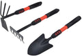 3/4-Piece Heavy-Duty Garden Tool Set – Carbon Steel Hand Trowel Rake Hoe Shovel with Anti-Rust Coating &amp Non-Slip Handle for Gardening and Planting (Black)(Three-pack)
