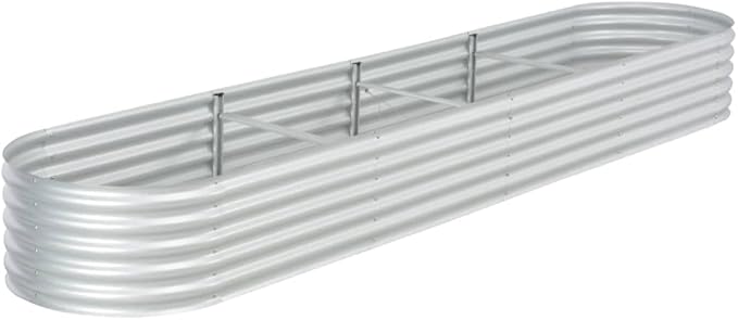 Garden Raised Bed 157.5x31.5x17.3 Galvanised Steel Silver