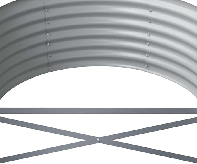 Anthracite Oval Garden Raised Bed Powder-Coated Steel 144.9x31.5x14.2 in Large Outdoor Planter for Vegetables Herbs Flowers Durable Garden Solution