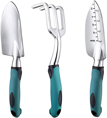Farm Tool Set Three-Piece Aluminum Alloy Garden Tool Set Gardening Tools(Yellow Small Shovel Scissors)