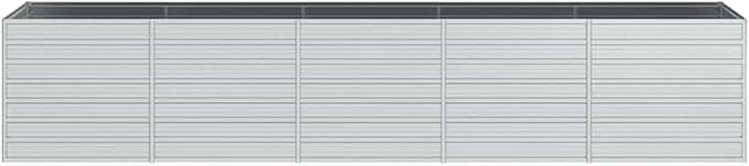 Garden Raised Bed Silver Galvanized Steel 157.5 x 31.5 x 30.3 in Gardening Pots &amp Planters 316900