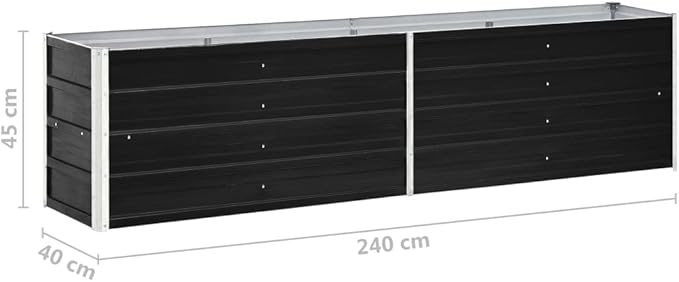 Garden Raised Bed Galvanized Steel 94.5x15.7x17.7 AnthraciteWeight:17.42lbs47047
