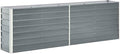 Garden Raised Bed Galvanized Steel 94.5x15.7x30.3 Gray