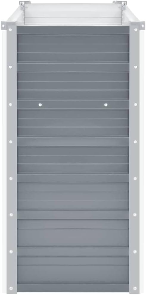 Raised Garden Bed Grey Galvanized Steel 39.4x15.7x30.3 inch Rectangular Planter Box for Outdoor Plants Durable Metal Raised Beds for Gardening