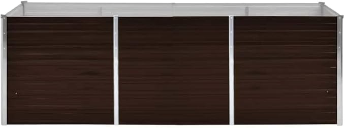 Rectangular Raised Garden Bed Brown Galvanized Steel Planter for Outdoor Plants 94.5 x 31.5 x 30.3 in Large Metal Raised Beds for Gardening Weather Resistant