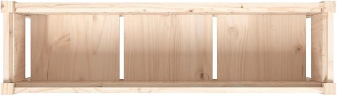 Garden Planter Set of 2 Natural Solid Pine Wood Large Rectangular Raised Garden Bed for Outdoor Plants 43.3 x 43.3 x 27.6 inch