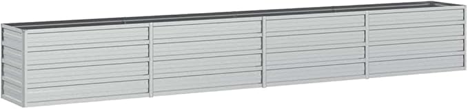Garden Raised Bed Silver Galvanized Steel Large 126x16x18 Inch Outdoor Planter for Vegetables Durable Metal Garden Bed for Patio Herbs Flowers