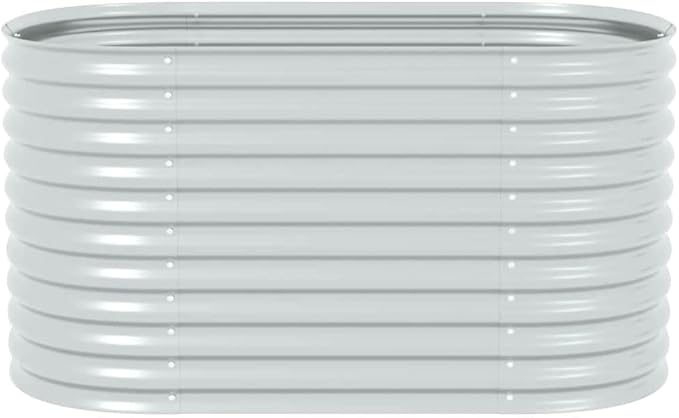 Powder-Coated Garden Raised Bed Metal Planter Box for Vegetables Flowers Herbs Silver Galvanized Steel 63.0x31.5x31.9 in-849