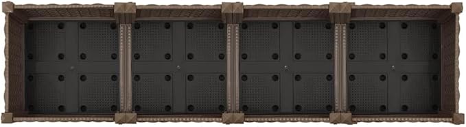 63x63x28 in Large Brown Rectangular Raised Garden Bed Planter Box for Outdoor Plants Durable Polypropylene Modern Patio Planter for Flowers Herbs Tomatoes Indoor &amp Outdoor Use