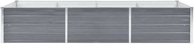 Galvanized Steel Garden Raised Bed Kit Outdoor Planter Raised Garden Boxes Metal Raised Garden Beds for Vegetables Herbs Flowers 94.5x31.5x17.7 Gray-1146
