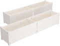 2pcs Wooden Garden Planter Box Outdoor Raised Garden Bed Garden Yard Wood Box for Vegetables Flowers Herbs and Succulents White 59.1x12.2x12.2 Solid Wood Pine