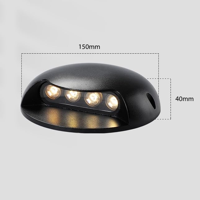 LED Landscape Lights - Outdoor Buried Lights Warm White AC 220V Ground Spotlight IP67 Waterproof Walkway Light Stair Step Light No Need to Drill Holes Wall Light Easy Installation