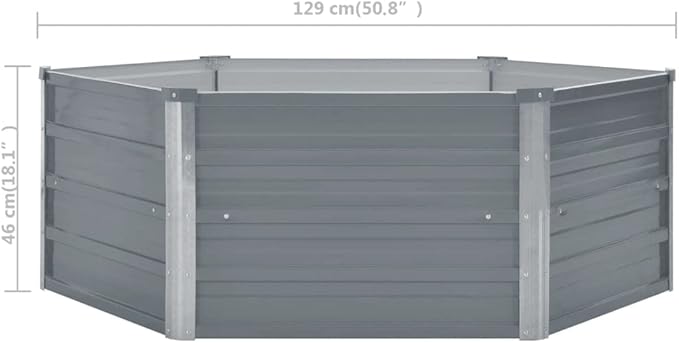 Raised Garden Bed Backyard Patio Planter Raised beds Garden Planter Baskets for Vegetable and Flower Garden Planter Boxes 50.8x50.8x18.1 Galvanized Steel Gray