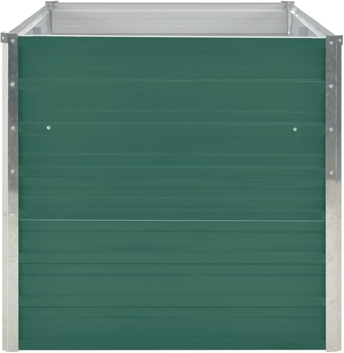 Outdoor Garden Raised Bed Galvanized Steel Metal Outdoor Garden Raised Planter Box for Flowers Vegetables Fruits Herbs Green 63x31.5x30.3 -AA