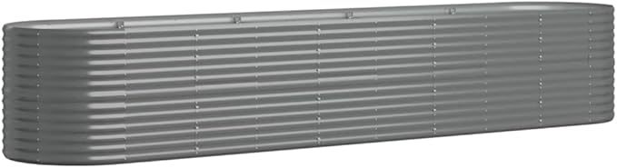 SKM Garden Raised Bed Powder-Coated Steel 144.9x31.5x26.8 Gray (21.7 KG/47.74 LBS)