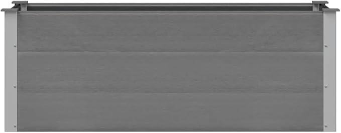 Modern Design Garden Raised Bed Wood Look Planter Box for Gardening Vegetables Fruits Flowers Gray Wood-Plastic Composite 59.1x19.7x21.3-464