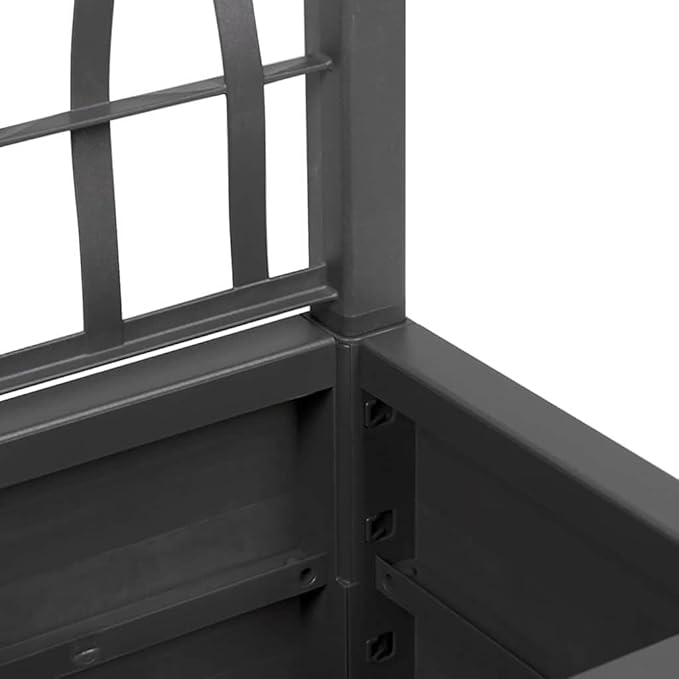 Anthracite Garden Planter with Trellis 36x36x140 cm Polypropylene Raised Garden Bed for Outdoor Plants