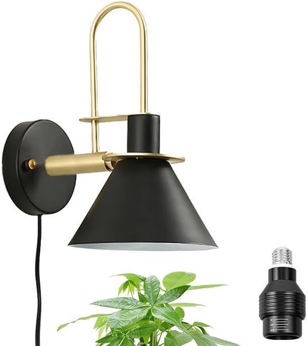 Hook Type Wall Mounted Plant Light Full Spectrum 4500K 10W Adjusted Angle &amp Light Beam Range 15°-60° Modern Black Metal Wall Lamp for Indoor Growing Plants Flowers