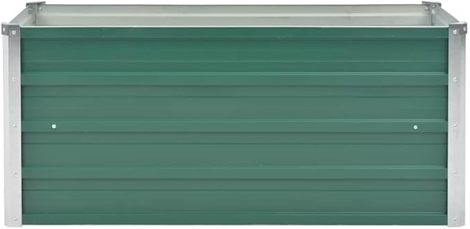 Green Galvanized Steel Raised Garden Bed 39.4x15.7x17.7 in Rectangular Planter Box for Outdoor Plants Durable Metal Garden Beds for Vegetables Herbs Flowers