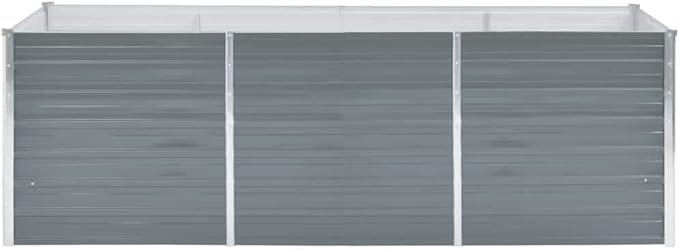 Garden Raised Bed Galvanized Steel 94.5x31.5x31.3 Gray