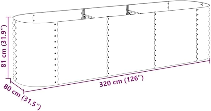 Galvanized Steel Garden Raised Bed for Fencing Walls &amp Landscape – Welded Wire Mesh Sturdy Steel Bed Rock – 126.0 in x 31.9 in