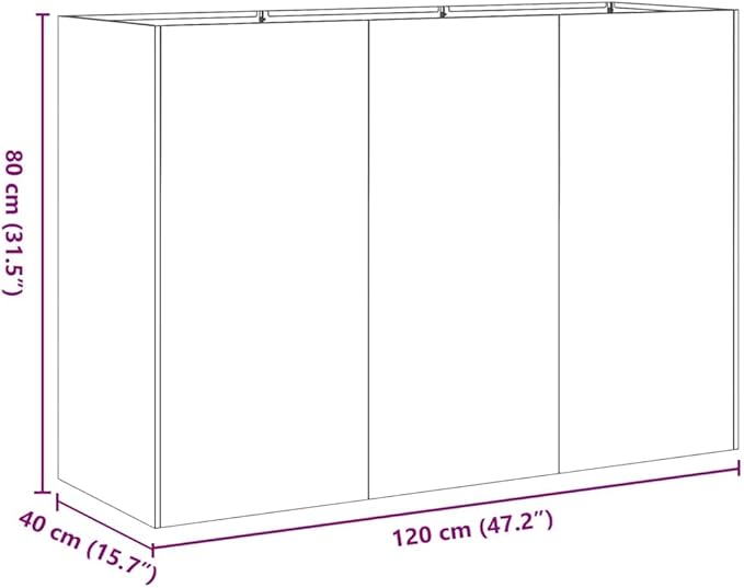 Decorative Steel Planter Weathering Rusting Large Rectangular Raised Bed for Garden Balcony Patio Iron Inlays Steel for Various Plants