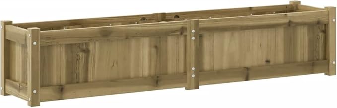 Rustic Pine Wood Garden Planter Treated Outdoor Raised Garden Bed 59.1 in Wide Rectangular Planter Box for Patio Balcony Herbs Flowers