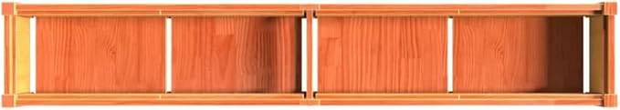 Garden Planter Wax Brown Solid Pine Wood 71x71x12.2 Inch Outdoor Raised Garden Bed for Vegetables Flowers Herbs Patio Decking