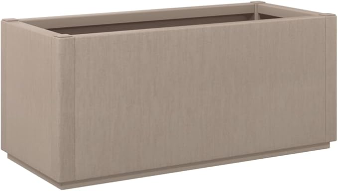 Light Brown Polypropylene Garden Planter Rectangular Outdoor Plant Pot 14.2x31.5x13.8 Inch Lightweight Container for Patio Balcony Herbs Flowers