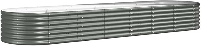 SKM Garden Raised Bed Powder-Coated Steel 116.5x31.5x14.2 Gray (9.58 KG/21.076 LBS)