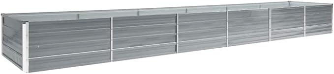 Large Galvanized Steel Raised Garden Bed Rectangular Gray Metal Planter Box for Outdoor Plants 189x31.5x17.7in Durable Raised Beds for Gardening