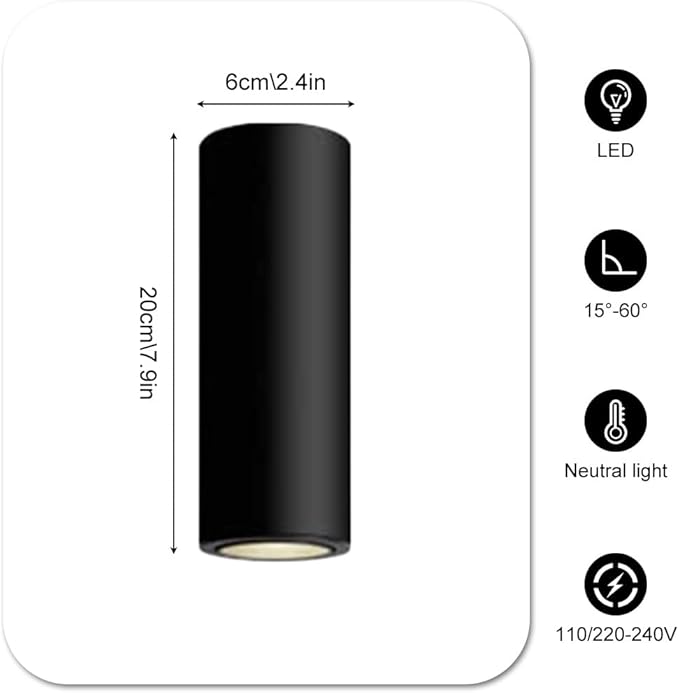 Spotlight Cylinder Flush Mount Spotlight Fixture 7w 4000k Directio l Spotlights Accent Lamps for Living Room Bedroom Hallway