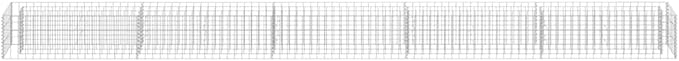 Gabion Raised Garden Bed Silver Galvanized Steel Planter Box 177.2 x 11.8 x 11.8 Inch Outdoor Rectangular Design Durable Weather-Resistant for Flowers Vegetables