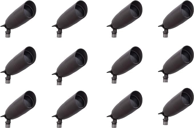 Aluminum Landscape Spotlights 12V AC/DC 36° Beam Angle | Low Voltage Lights with Ground Spike - 5W MR16 Bulb 400 Lumen - Security Lighting for Outside &amp Pool Area