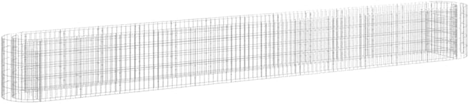 Gabion Raised Bed Galvanized Iron 185x19.7x19.7 Large Outdoor Planters Plant Pots Large Garden Pots Outdoor Planters for Porch for Gardening Plants Outdoor Porch