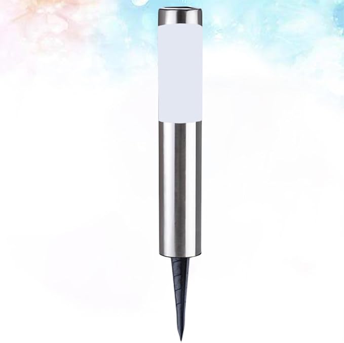 Solar Lawn Light LEDs Stainless Steel Outdoor Pin Lamp with Ground Plug Solar-Powered Landscape Lighting for Garden Patio Walkway Duration