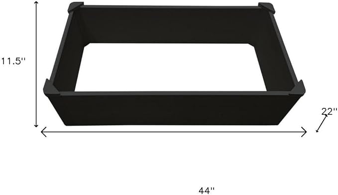 HomeRoots 44 X 22 Black Heavy Duty Plastic Rectangular Raised Garden Bed