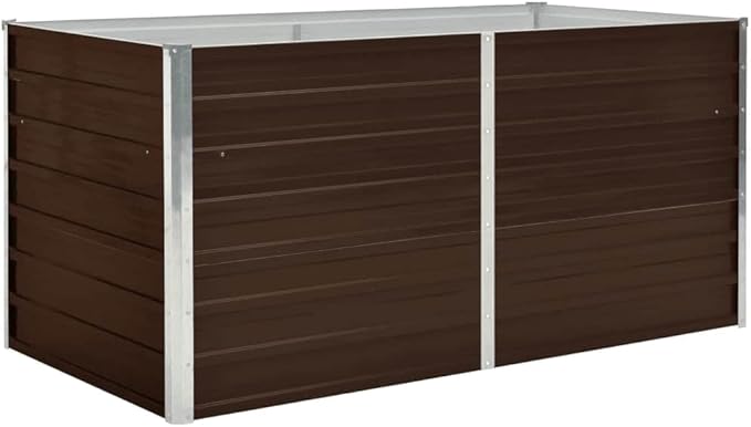 YAFF Large Galvanized Steel Raised Garden Bed for Outdoor Spaces Sturdy and Durable 63x31.5x30.3 in Easy Assembly Ideal for Patios Balconies and Gardens
