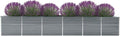 Garden Raised BedElevated Planter BoxRaised PlanterGarden BoxGarden BedPlanterfor Backyard Patio to Grow Vegetables Herbs and Flowers Galvanized Steel 189x31.5x17.7 Gray