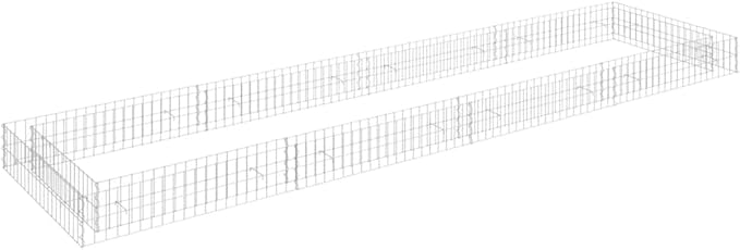 Gabion Raised Bed - Galvanized Steel Planter Box for Outdoor Flower Vegetable Plant Growing - Metal Gardening Beds - 157.5x39.4x7.9 Large