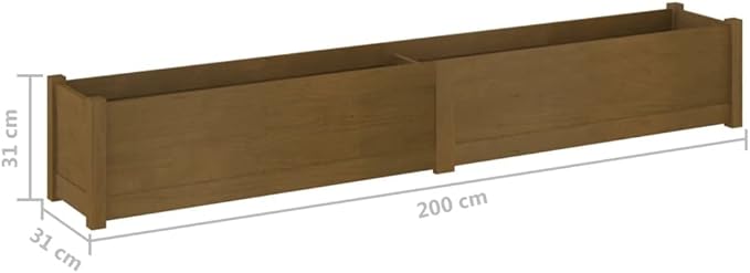 Wooden Raised Garden Bed Garden Planter Box Planter Raised Bed Wood Planter Box Grow Vegetable Flower Herb Gardening Honey Brown 78.7x12.2x12.2 Solid Wood Pine