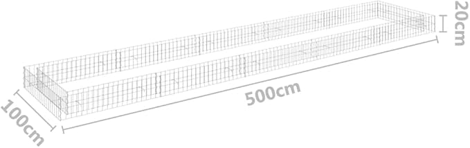 Gabion Raised BedOutdoor Garden GabionsStone BasketsPlanters Raised Vegetable BedsGalvanized Steel 196.9x39.4x7.9
