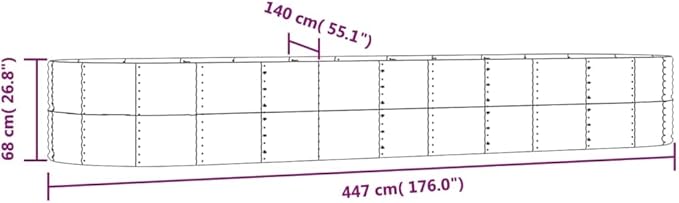 Garden Raised Bed Steel Welded Wire Landscape Retaining Wall Fencing Galvanized 176 x 55.1 x 26.8 in
