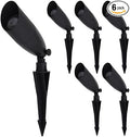 MarsLG ALS1 Aluminum Low Voltage Landscape Directional Spot Up Light in Black Finish with Ground Spike and Free MR16 LED Bulb (6-Pack) 36UL02BKx6