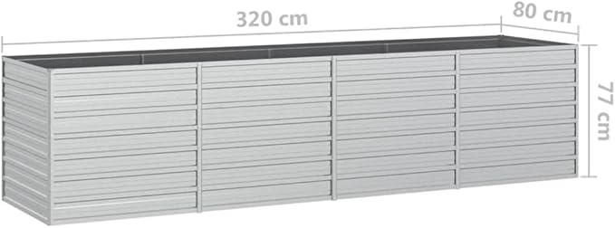 Galvanized Steel Garden Bed for Raised Landscape Vegetable Flower Herb Patio - Silver Steel Bed 126x31.5x30.3 Inch